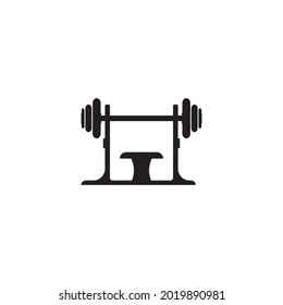 Barbell, Dumbbell Gym Icon Logo Template gym Badge, Fitness Logo Design