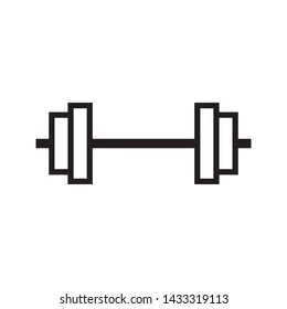 Barbell, dumbbell icon in trendy outline style design. Vector graphic illustration. Suitable for website design, logo, app, and ui. Editable vector stroke. EPS 10.