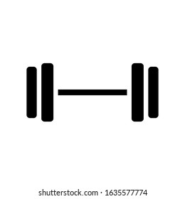Barbell, dumbbell icon vector on white background