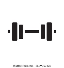 Barbell and dumbbell icons. Silhouette of a barbell and dumbbells. Vector icon of a barbell.