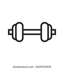 Barbell and dumbbell icons. Silhouette of a barbell and dumbbells. Vector icon of a barbell.