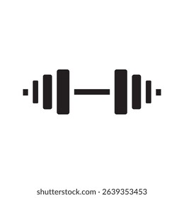 Barbell and dumbbell icons. Silhouette of a barbell and dumbbells. Vector icon of a barbell.
