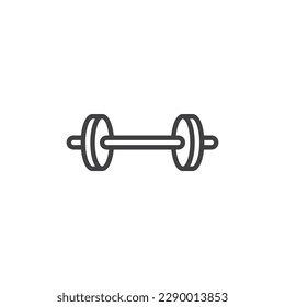 Barbell, Hantel-Zeilensymbol. lineares Stilzeichen für mobiles Konzept und Webdesign. Barbell Umriss Vektorsymbol. Symbol für Fitness, Logo-Abbildung. Vektorgrafik