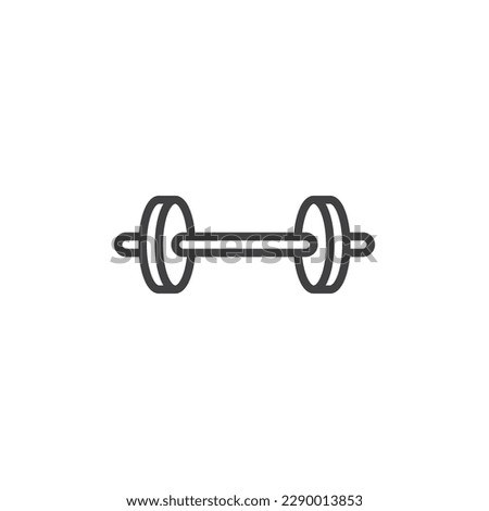 Barbell, dumbbell line icon. linear style sign for mobile concept and web design. Barbell outline vector icon. Gym symbol, logo illustration. Vector graphics