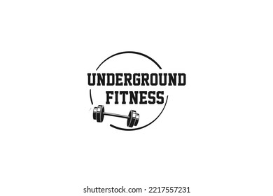 Barbell dumbbell logo design gym fitness sport icon symbol power lifting