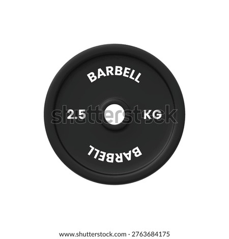 Barbell or dumbbell weight plate 2,5 kilograms realistic 3D vector icon. Gym workout and strength training. Sport equipment for exercise with weight lifting workout. Fitness disc isolated on white
