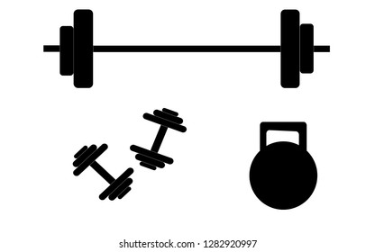 barbell, dumbbells, weight