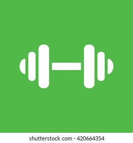 barbell dumbell bodybuilding fitness sport icon simple green white