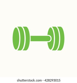 barbell dumbell bodybuilding fitness sport icon simple green white