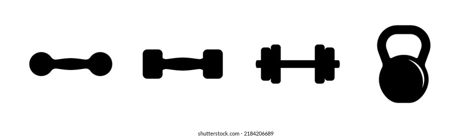 Barbell and Dumbell icon design element suitable for websites, print design or app 