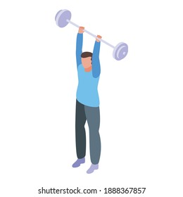 Barbell effort icon. Isometric of barbell effort vector icon for web design isolated on white background