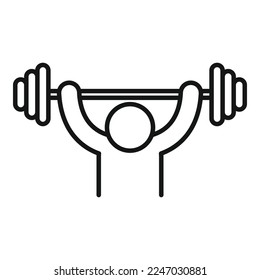 Barbell effort icon outline vector. Idea success. Work leader