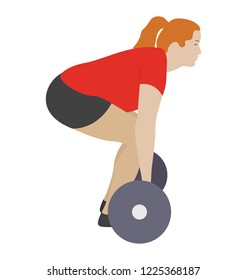 
Barbell exercise flat icon design 
