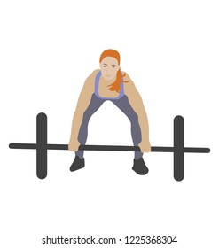 
Barbell exercise flat icon design 
