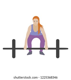 
Barbell exercise flat icon design 
