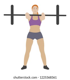 
Barbell exercise flat icon design 
