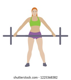 
Barbell exercise flat icon design 
