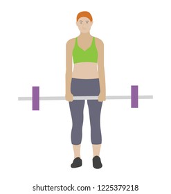 
Barbell exercise flat icon design 
