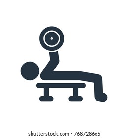 barbell exercise icon on white background, fitness, sport
