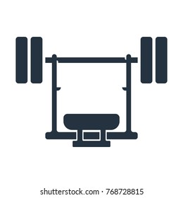 barbell exercise icon on white background, fitness, sport