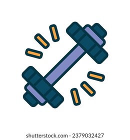 icono de color relleno de barbell. icono vector para tu sitio web, móvil, presentación y diseño de logotipo.