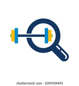 Barbell Find Logo Icon Design