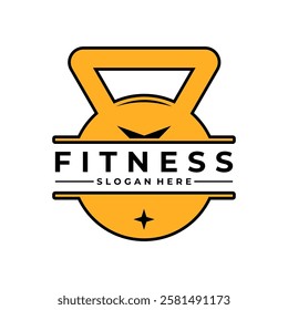 Barbell Fitness Center logo. Sport Fitness and Gym logo design template