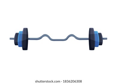 Barbell Fitness and Sports Equipment Vector Illustration on White Background