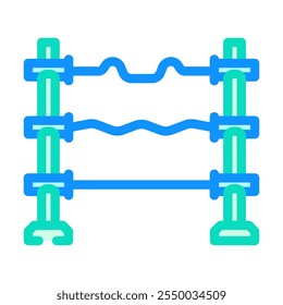 ferramenta de aptidão de barbell cor ícone vetor. sinal de ferramenta de aptidão de barbell. ilustração de símbolo isolado