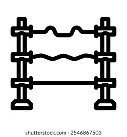 ferramenta de fitness barbell linha ícone vetor. sinal de ferramenta de fitness barbell. isolado contorno símbolo ilustração preta