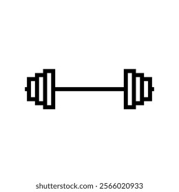 barbell fitness tool line icon vector. barbell fitness tool sign. isolated contour symbol black illustration