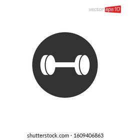 Barbell Flat Icon Design Illustration
