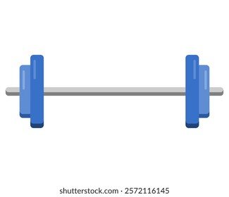 Barbell flat icon for workout, gym, sports, exercise, weight lifting, fitness, resistance training symbol. Editable EPS vector, 2D illustration isolated on white background.