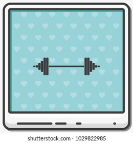 Barbell flat vector icon.