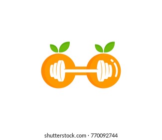 Barbell Fruit Icon Logo Design Element