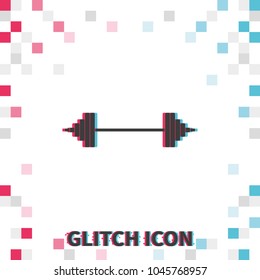 Barbell  glitch effect vector icon.