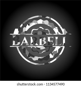 Barbell grey camo emblem