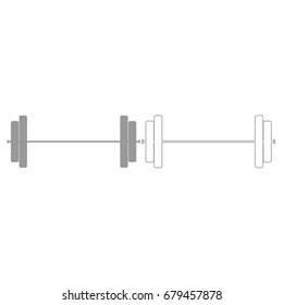 Barbell grey set  icon .