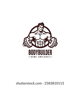 Barbell Gym Dumbbell fitness Hand biceps Logo Designs