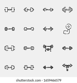 barbell, gym icon set. simple fitness and training outline icon sign concept. vector illustration. 