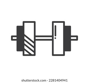 barbell gym sports doodle isolated icon
