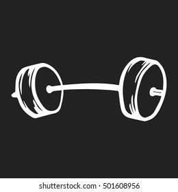 Barbell gym vector icon black and white symbol