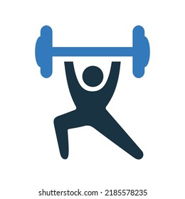 Barbell, gym, weightlifting icon. Simple editable vector graphics.