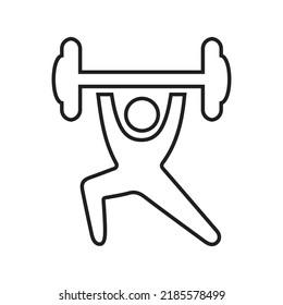 Barbell, gym, weightlifting line icon. Outline vector.