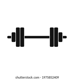 Barbell gym work out icon. Fitness sign and symbol vector illustration