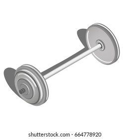barbell for gym,3d vector isometric icons on isolated background