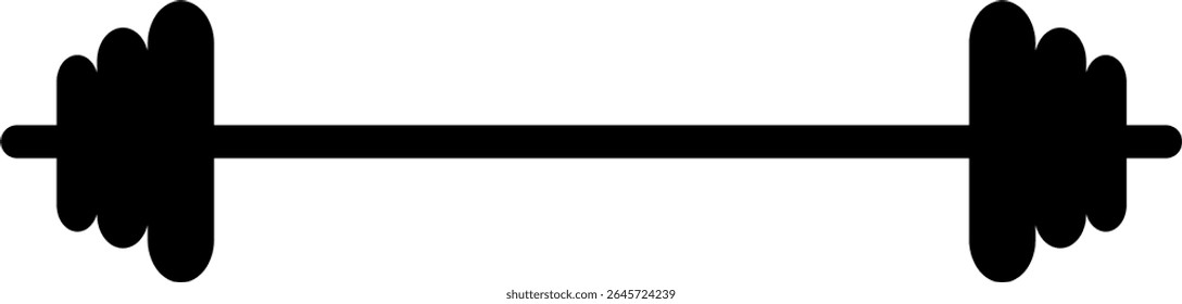 Barbell Ícone Preto - Símbolo de Fitness e Halterofilismo Isolado no Branco
