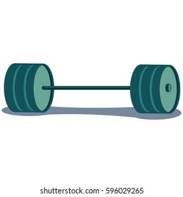 Barbell icon. Cartoon vector illustration isolated on white background.