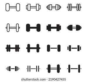 barbell icon collection, white color background