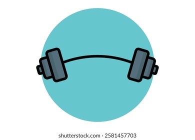 Barbell icon. colored outline icon style. icon related to gym and fitness. gym elements vector illustration